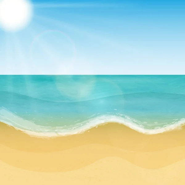 Sommermeerstrand. Vektor-Hintergrund für Banner, Poster, Karten und vieles mehr. — Stockvektor