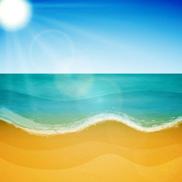Летний морской пляж. Векторный фон для баннеров, плакатов, открыток и многое другое . — стоковый вектор