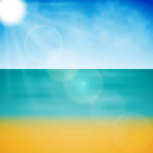 夏季海滩。横幅、海报、卡片等的矢量背景. — 图库矢量图片