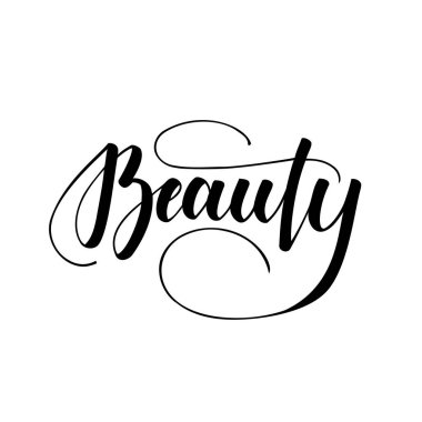 Güzellik. Mektup beyaz arka planda izole edilmiş. Kartlar, posterler, tişörtler ve daha fazlası için vektör illüstrasyonuName.