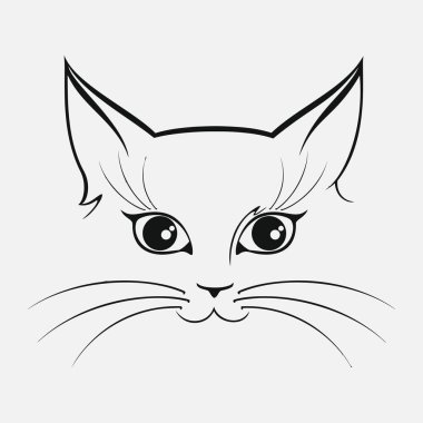 kedi yüz vektör simgesi beyaz arkaplanda izole edildi 