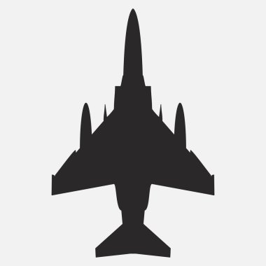 askeri uçak vektör simgesi beyaz arkaplanda izole edildi