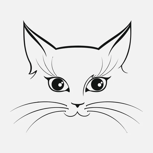 kedi yüz vektör simgesi beyaz arkaplanda izole edildi 