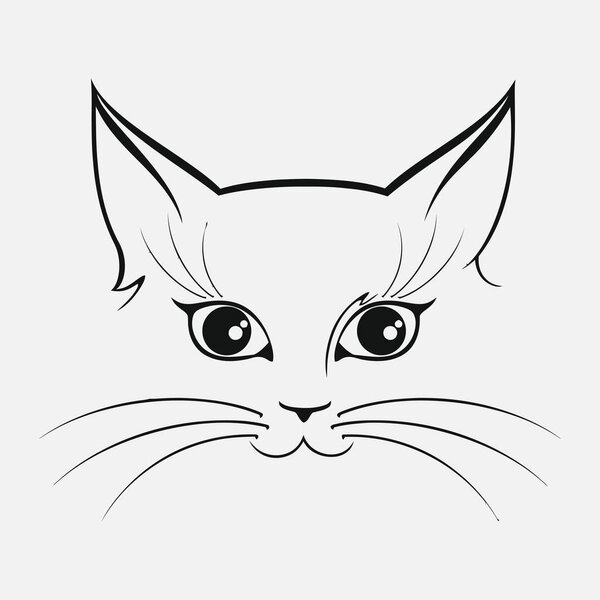 cat face vector icon isolated on white background 