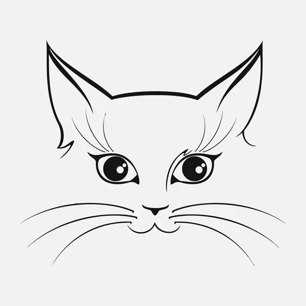 Cat Face Vector Icon Isolated White Background — Stock Vector