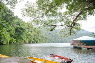 Sakin Bulusan gölde Sorsogon, Filipinler.