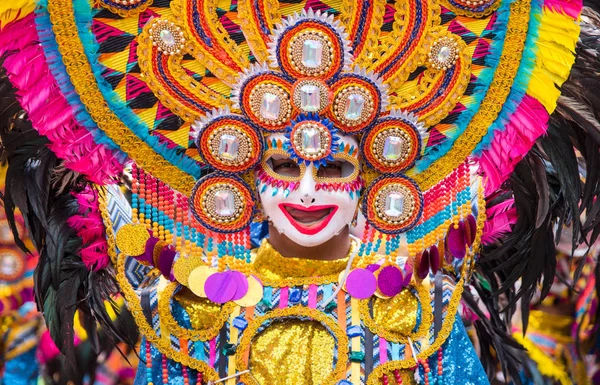 Parade Der Bunten Lächelnden Maske Beim Maskenfest 2018 Bacolod Stadt — Stockfoto