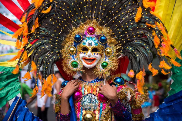 Parade Colorful Smiling Mask 2018 Masskara Festival Bacolod City Philippines — Stock Photo, Image