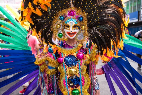 Desfile Máscara Sorridente Colorido 2018 Masskara Festival Bacolod City Filipinas — Fotografia de Stock