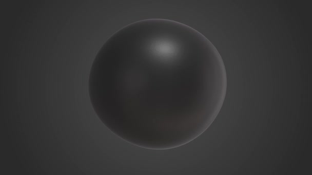 Representación abstracta de bucle sin costura 3D de una esfera blanda negra . — Vídeo de stock