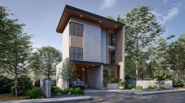 Modern Home Exterior Contemporary Architecture in Lush Green Setting