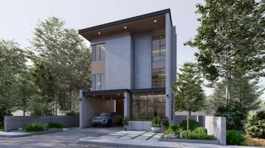 Modern Home Exterior Contemporary Architecture in Lush Green Setting