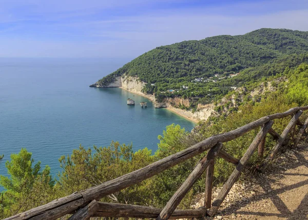 Legszebb Partja Olaszország Zagare Bay Puglia Strandok Felajánl Egy Lélegzetelállító — Stock Fotó