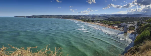 Wybrzeże Gargano Zatoki Vieste Apulia Italy Castello Lub Scialara Beach — Zdjęcie stockowe