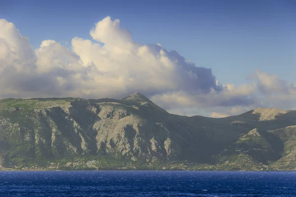Malowniczy Widok Pantokrator Najwyższy Szczyt Wyspie Korfu Grecja Piękne Greckie — Zdjęcie stockowe