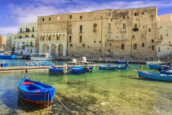 Old Port Monopoli Bari Megyében Helyezkedik Olaszország Puglia Régió Kilátás — Stock Fotó