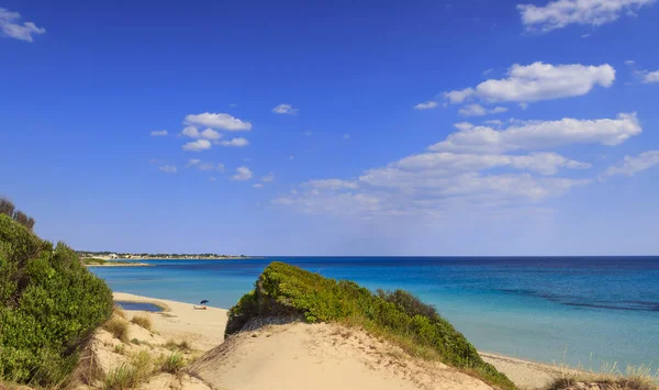 Zomer Zeegezicht Kust Van Apulië Marina Lizzano Beach Taranto Kustlijn — Stockfoto