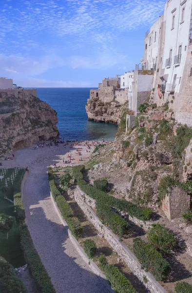 Polignano Mare Пляж Cala Monachile Италии Апулия Расположен Центре Полиньяно — стоковое фото