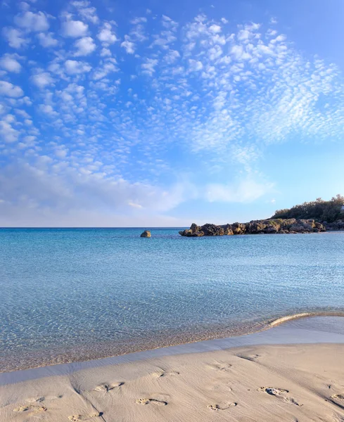 Najpiękniejsze Piaszczyste Plaże Apulii Marina Pulsano Włochy Wybrzeże Charakteryzuje Się — Zdjęcie stockowe