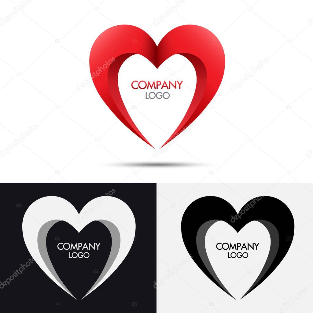 Heart logo vector icon symbol