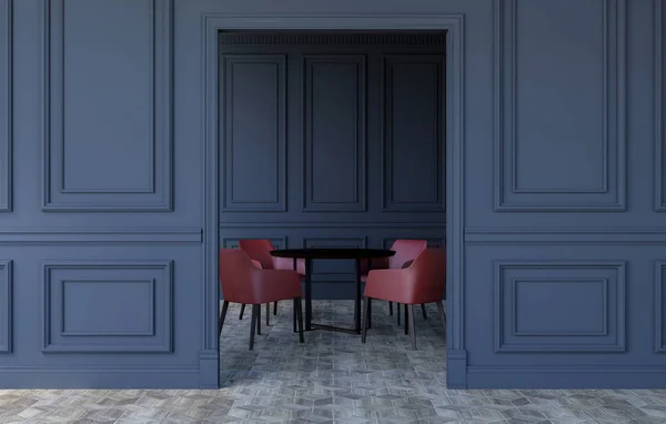 Quarto Luxo Interior Design Clássico Moderno Com Mesa Jantar Moderna — Fotografia de Stock