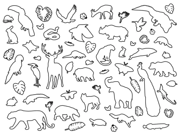 Contorno Forma Animal Aislado Ilustración Vectorial — Archivo Imágenes Vectoriales