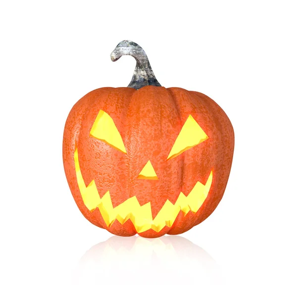 Halloween Pumpkin Jack Lantern Isolated Clipping Path Rendering — Stock Photo, Image