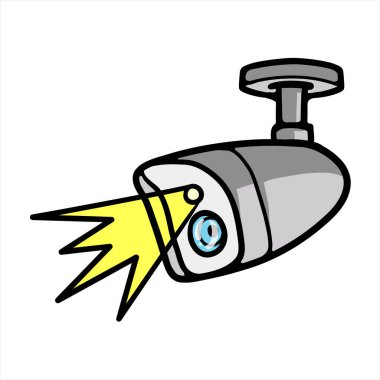Spot ışığı vektör illüstrasyonlu CCTV kamerası