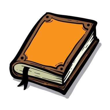 Kalın Kitap Çizgi Filmi Vektör İllüstrasyonu