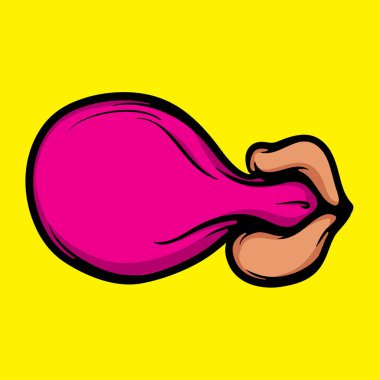 Ağız üfleme Sakızı Çizgi film Vektör İllüstrasyonu