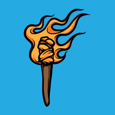 Meşale çizgi film vektör illüstrasyonu