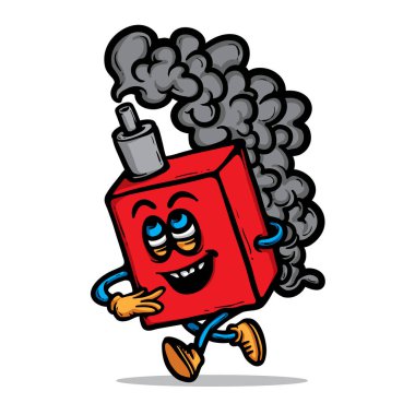 Elektrikli Sigara Çizgi Filmi Vektör İllüstrasyonu