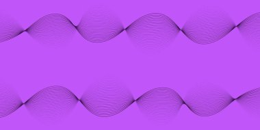 Pankart dalgalarıyla soyut arkaplan. Orta boy pankart. Çizgileri olan vektör arkaplanı. Mor renk. Broşür, kitapçık.