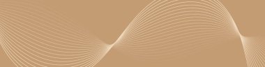 Pankart dalgalarıyla soyut arkaplan. Web pankartı boyutu. Çizgileri olan vektör arkaplanı. Tasarım elementi izole edildi. Kahverengi gradyan. Kahve, kahve, restoran.