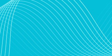 Pankart dalgalarıyla soyut arkaplan. Orta boy pankart. Satır izole edilmiş vektör arkaplanı. Mavi gradyan. Turkuaz rengi. Su, okyanus, deniz, gökyüzü. Broşür, kitapçık.