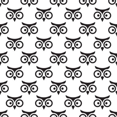 Baykuş seamless modeli. Yaratıcı hayvan arka plan. Zarif kaydırma illüstrasyon.
