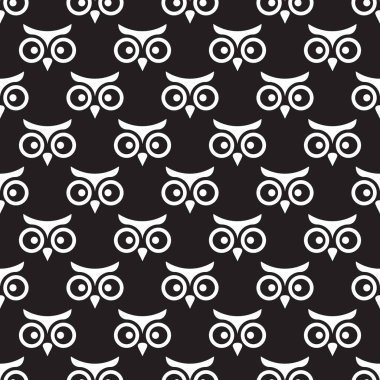 Baykuş seamless modeli. Yaratıcı hayvan arka plan. Zarif kaydırma illüstrasyon.