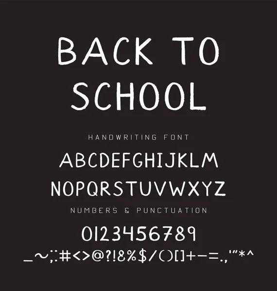 Back to school digital chalk font. — Stock Vector