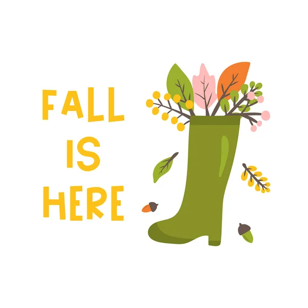 La caduta è qui la carta di autunno . — Vettoriale Stock