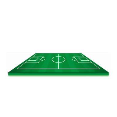 Futbol sahası veya beyaz arka plan üzerinde izole futbol sahası. Perspektif elemanları