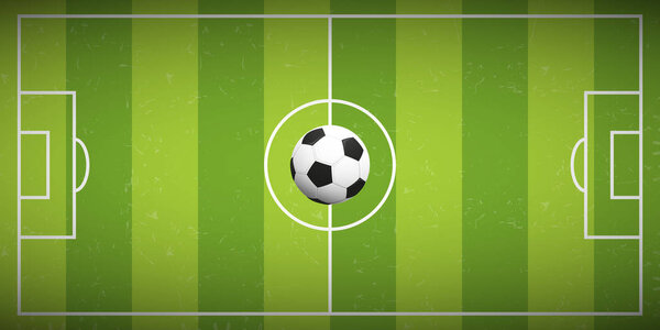 футбольное поле с мячом