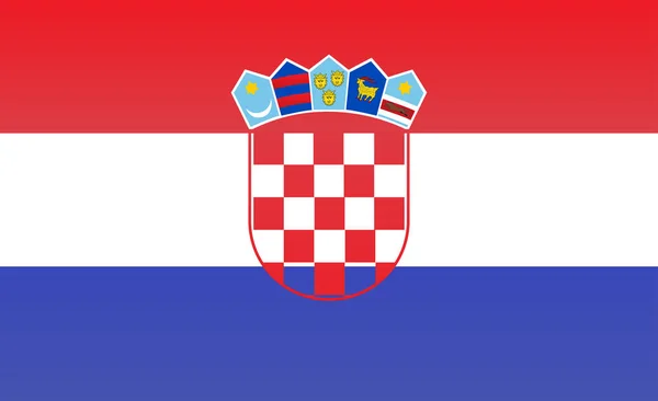 Bandera Plana Detallada Croacia Vector Ilustración — Vector de stock