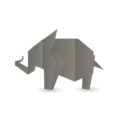 Fil beyaz arka plan vektör üzerinde origami kağıt