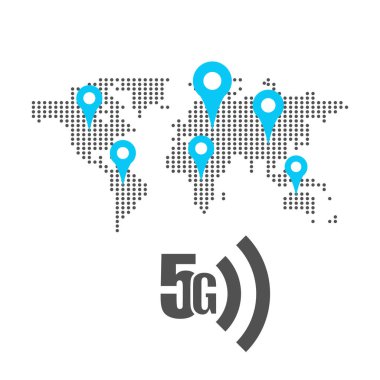 5g ağ küresel dünya iletişim ağ dünya haritası