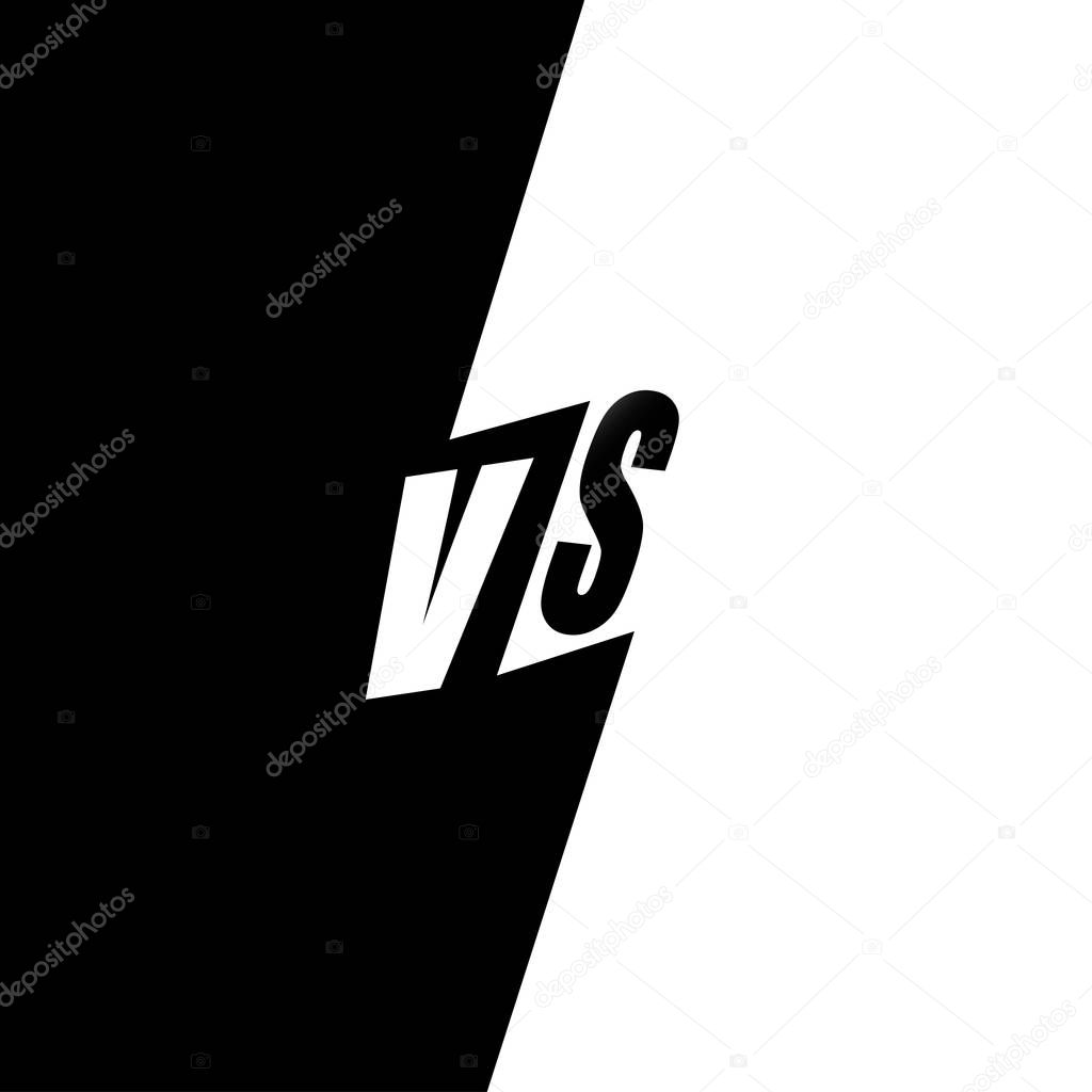 Versus screen, vs letters. Competition vs match game, martial battle vs sport