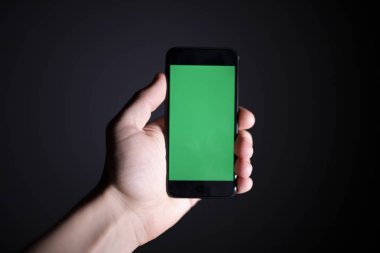 Telefonu el ile boş bir ekran siyah