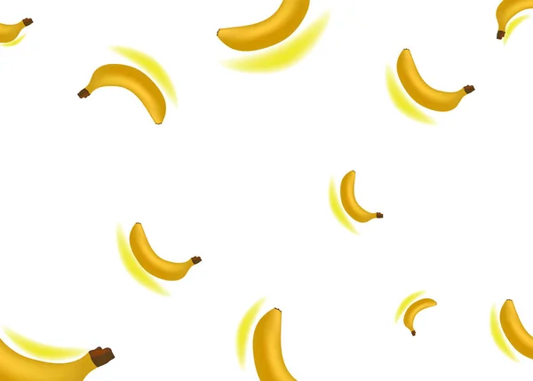 Naadloze achtergrond realistische bananen vector illustratie — Stockvector