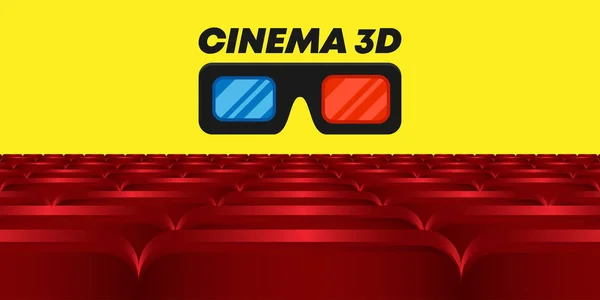 Movie 3d cinema premiere poster design. Vector template banner f — Stock Vector