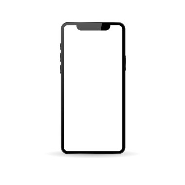 Beyaz arka planda gerçekçi modern telefon