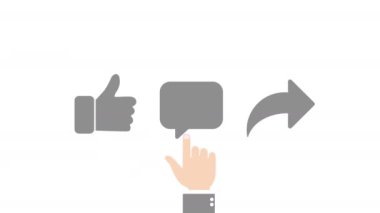 Parmak tıklama, yorum ve repost hareketi 4k video gibi